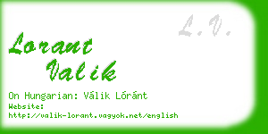 lorant valik business card